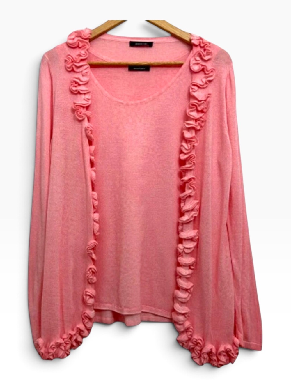 ALISON Sheri 2 pieces set cardigan camisole pink woven lightweight Large knit